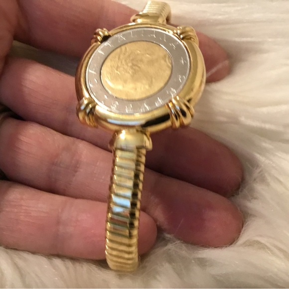 Toscana Italian 18K Gold Plated Lira Coin Bracelet, Size 8” - Picture 7 of 13